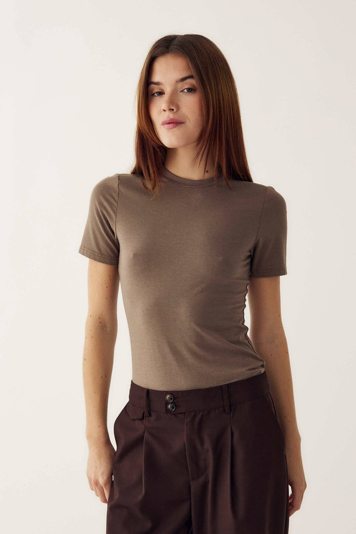 Noella - N-Julia T-Shirt 14500003 - 1438 - Timber Wolf T-shirts 