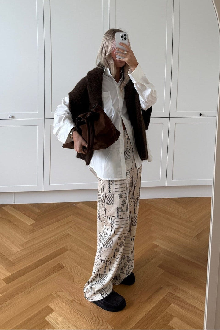 Noella - N-Kameron Pants 15160002 - 1434 - Dolly Ivory Print Bukser 