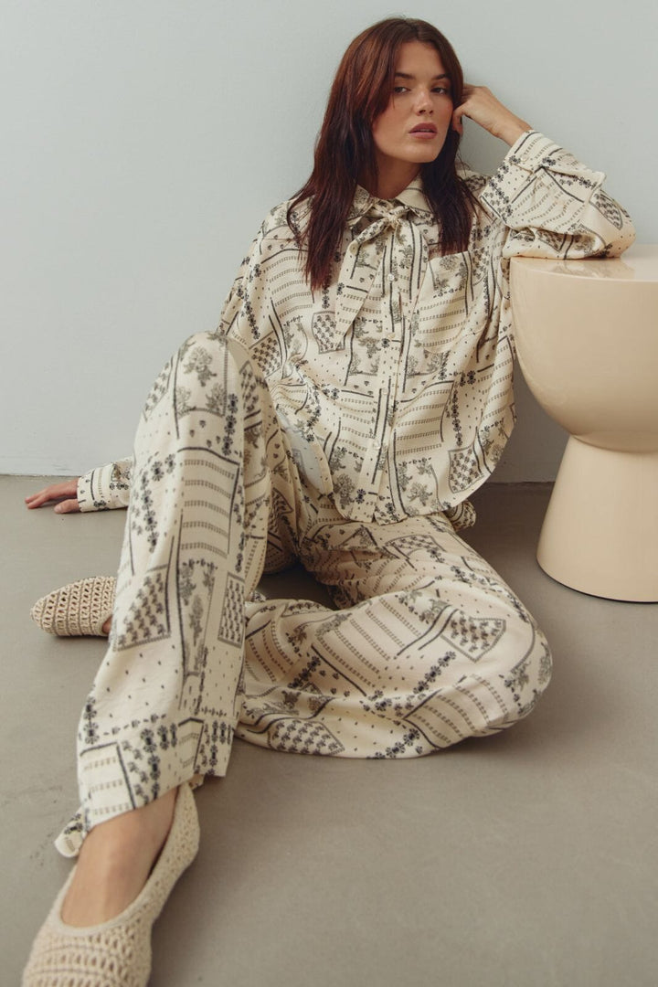 Noella - N-Kameron Pants 15160002 - 1434 - Dolly Ivory Print Bukser 