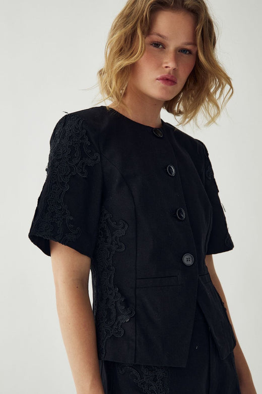 Noella - N-Kasaundra Lace Blazer 17270002 - 004 - Black Blazere 