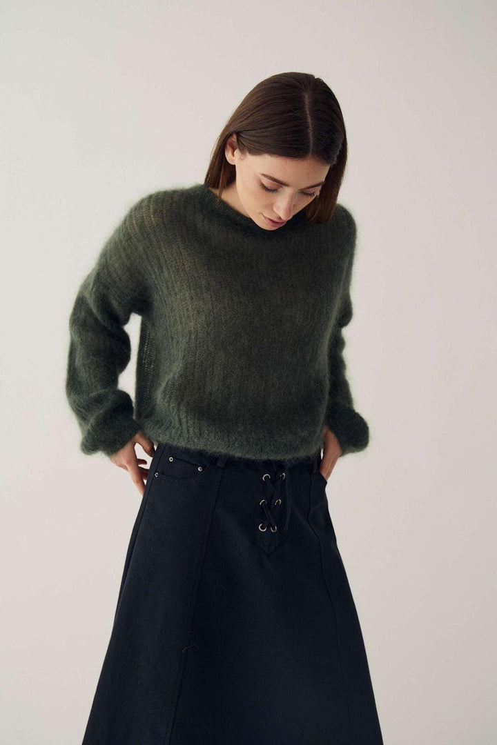 Noella - N-Lillee Knit 17030001 - 984 - Leaf Green Strikbluser 