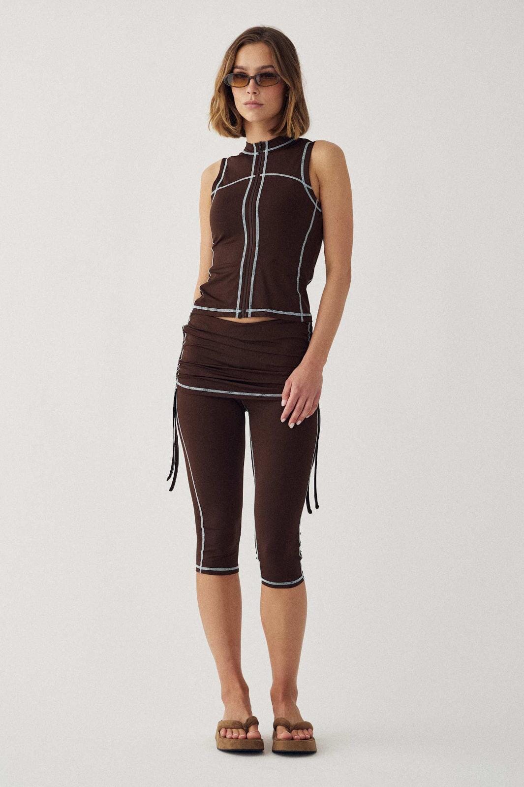 Noella - N-Lorena Capris 10580012 - 674 - Chocolate Bukser 