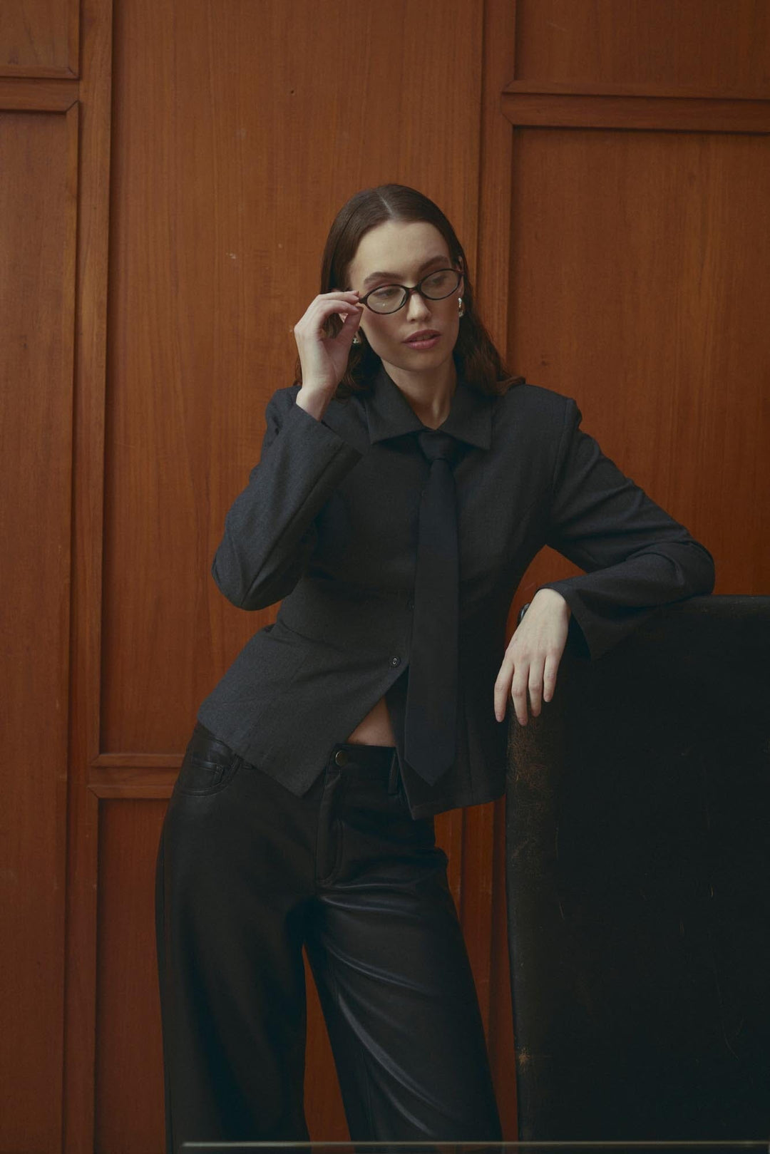 Noella - N-Maelle Shirt 16150005 - 1487 - Grey Herringbone Skjorter 