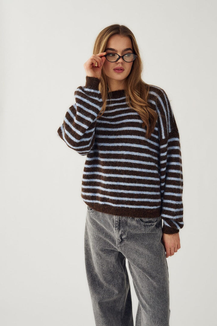 Noella - N-Mafalda Knit 16570001 - 1351 - Brown Blue Stripe