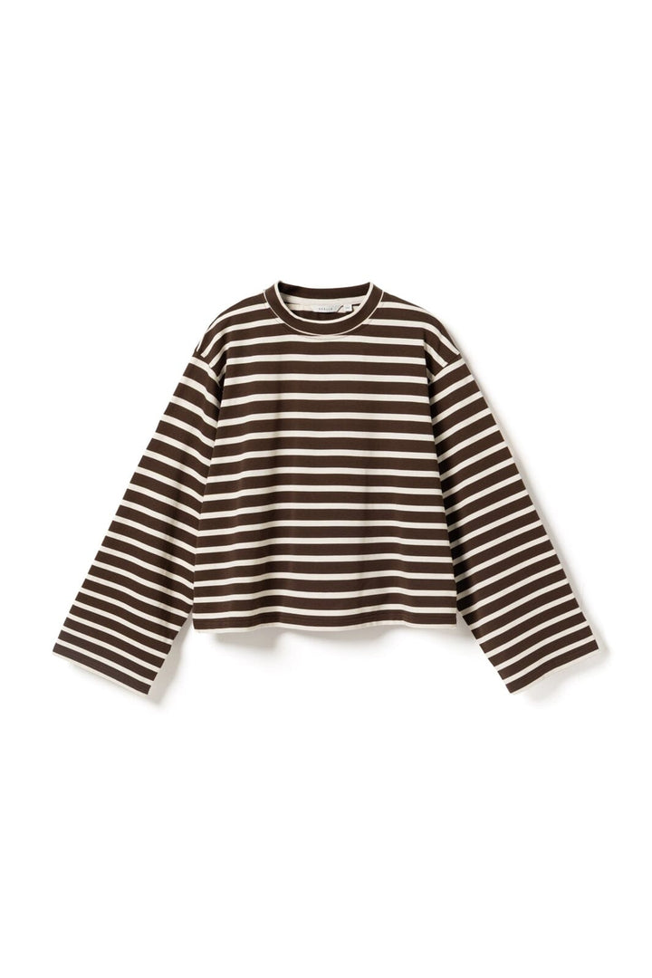Noella - N-Maple Ls T-Shirt 17260001 - 450 - Eton Brown Ivory Stripe