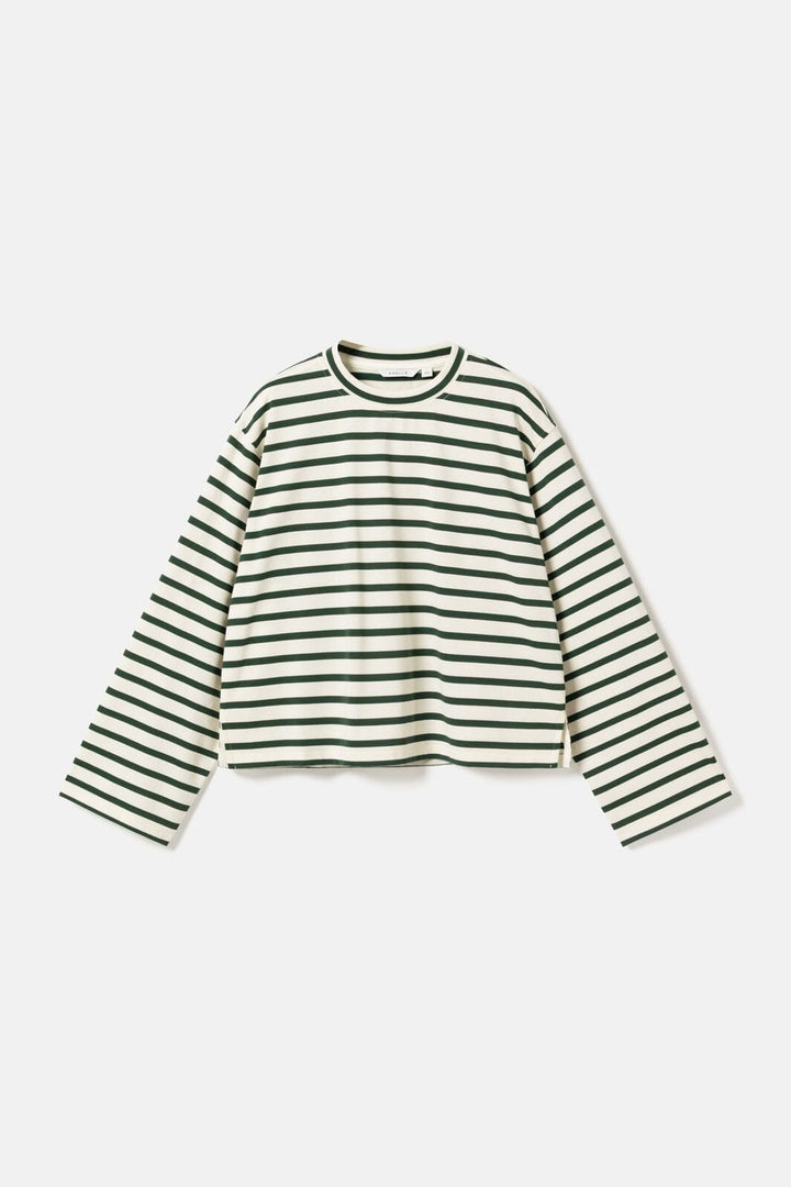 Noella - N-Maple Ls T-Shirt 17260001 - 451 - Eton Ivory Green Stripe