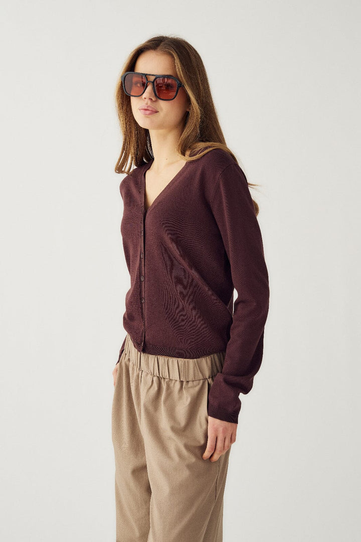 Noella - N-Marg Knit Cardigan 16020002 - 674 - Chocolate Cardigans 