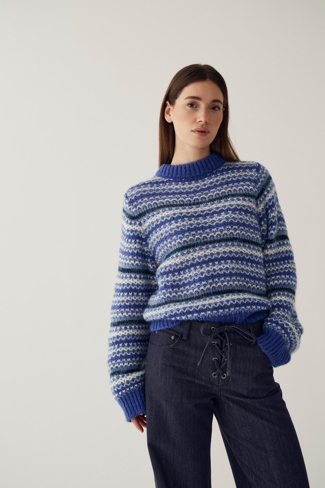 Noella - N-Marth Knit 16800001 - 564 - Blue Mix Strikbluser 