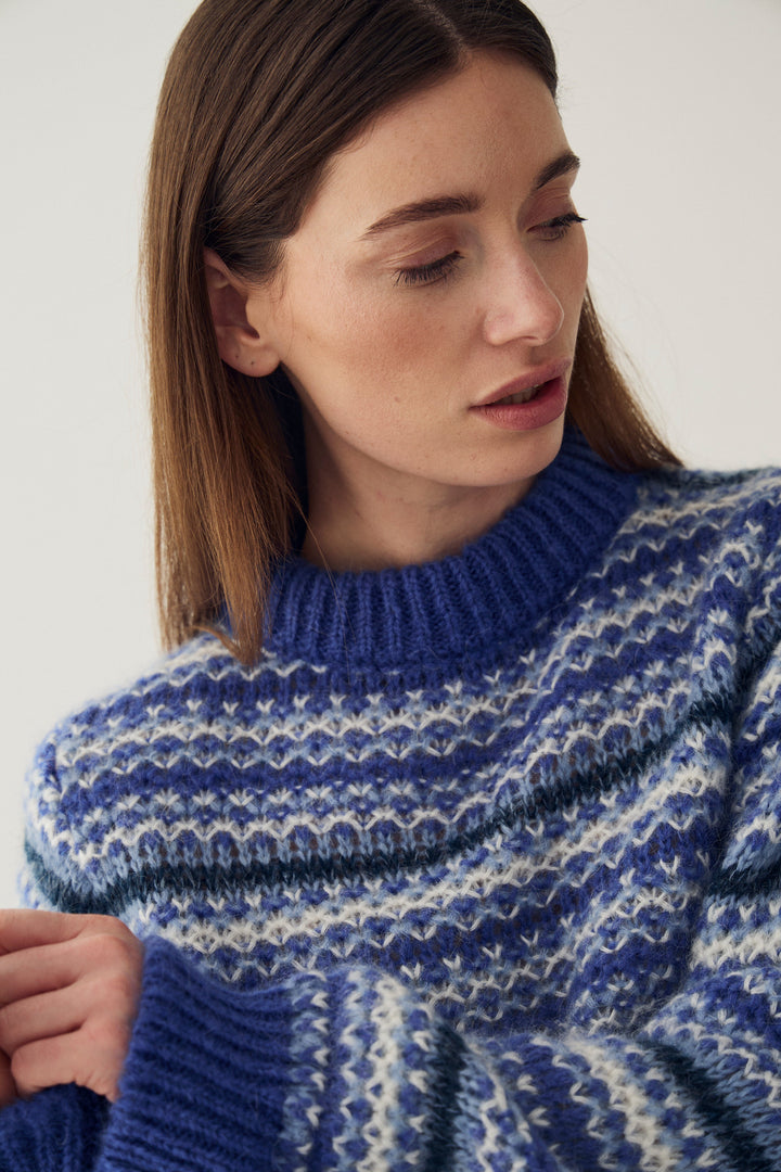 Noella - N-Marth Knit 16800001 - 564 - Blue Mix Strikbluser 