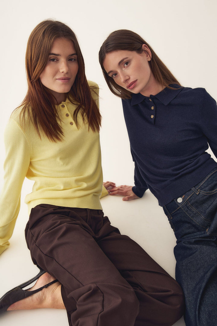 Noella - N-Maxine Knit 14990001 - 1417 - Butter Yellow Strikbluser 