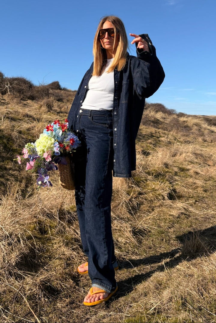 Noisy May - Nmalva L/S Denim Shacket Az386Db - 4532250 Dark Blue Denim Jakker 