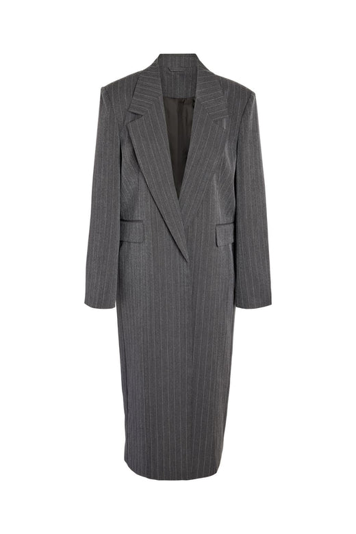 Noisy May - Nmcelia L/S Long Oversize Blazer Tnt/20 - 5213553 Charcoal Gray Pinstripe