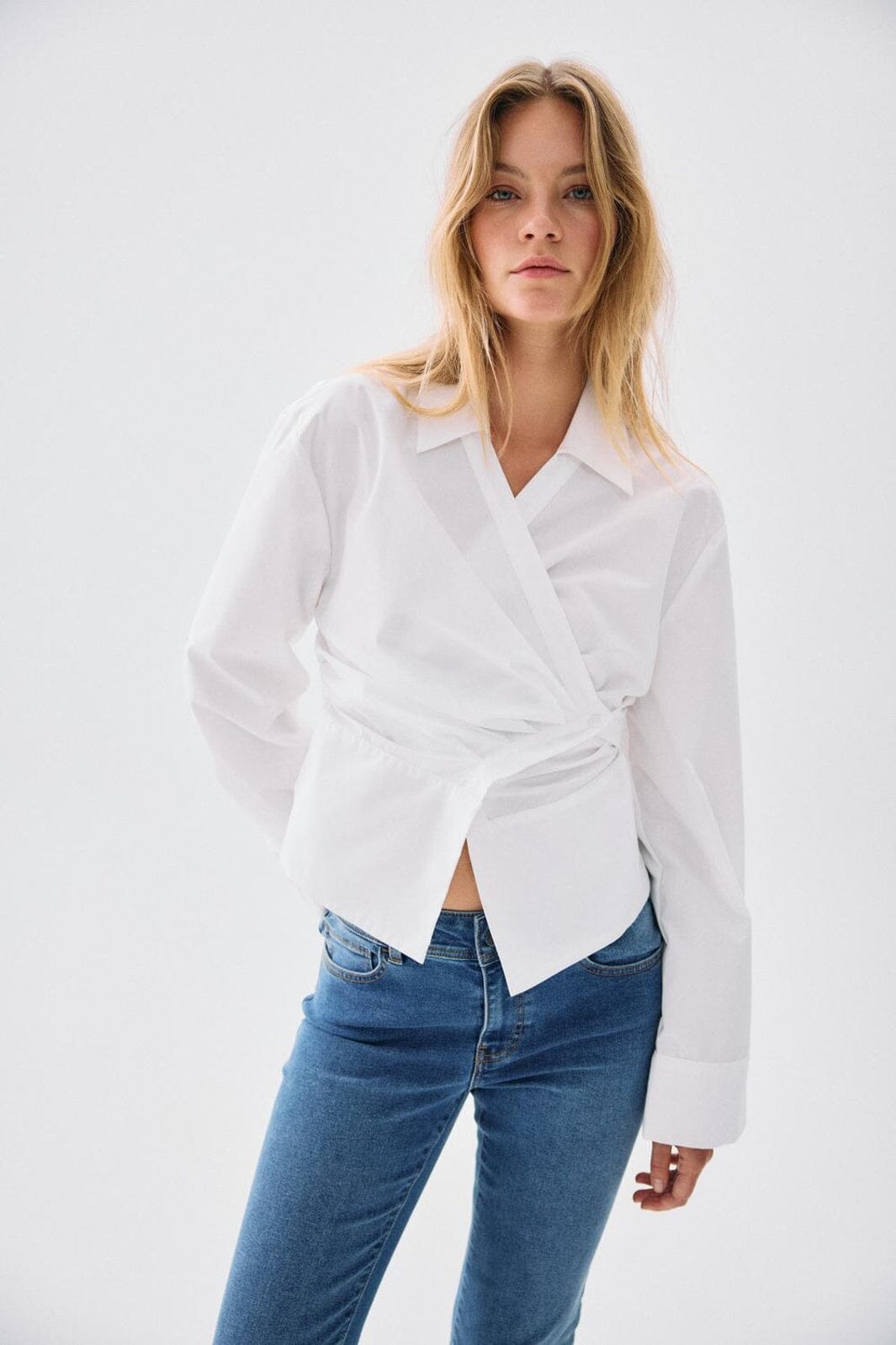 Noisy May - Nmciri L/S Assymetric Closesure Shirt - 5268062 Snow White