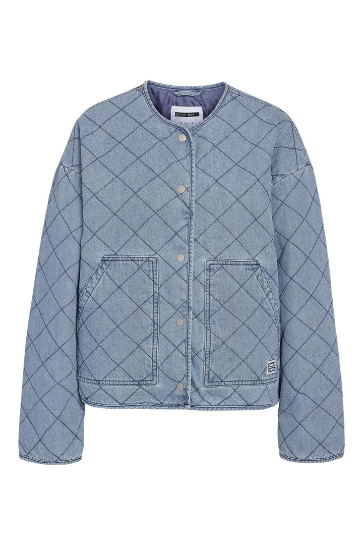 Noisy May - Nmcleo Quilted Denim Jacket - 4945992 Light Blue Denim