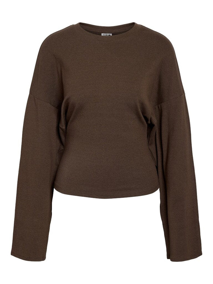 Noisy May - Nmeden L/S Wide Sleeve Top Fwd - 4964839 Chocolate Brown Bluser 