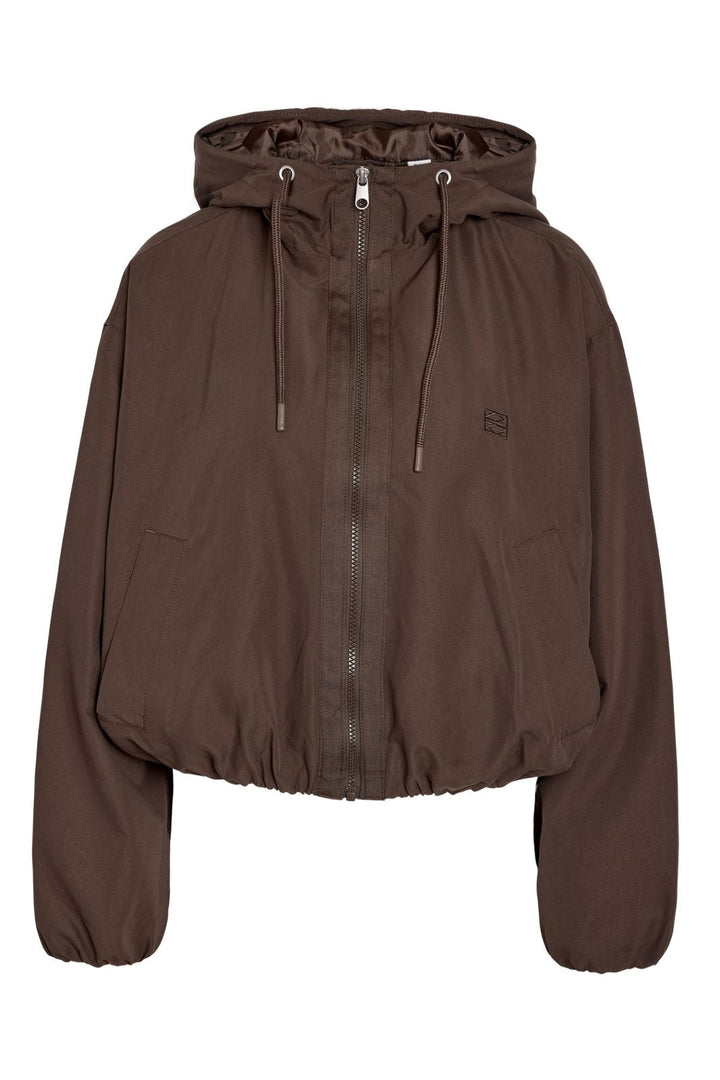 Noisy May - Nmelina L/S Hood Jacket - 5090047 Chocolate Brown