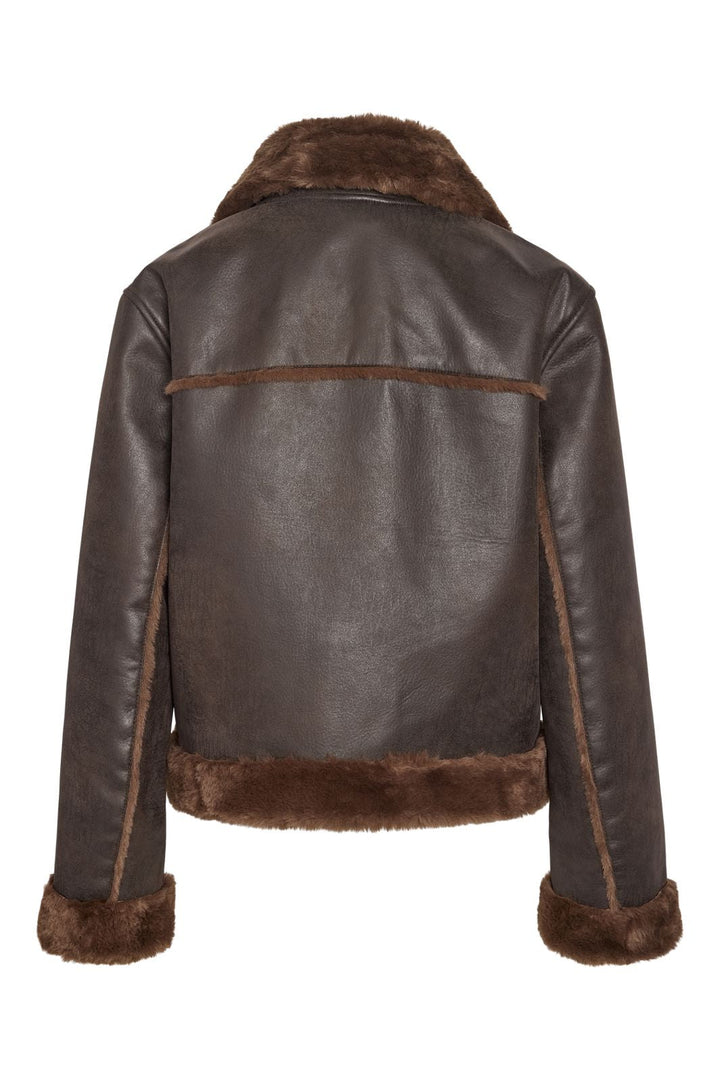 Noisy May - Nmella Shearling Jacket Dd - 5034163 Chocolate Brown