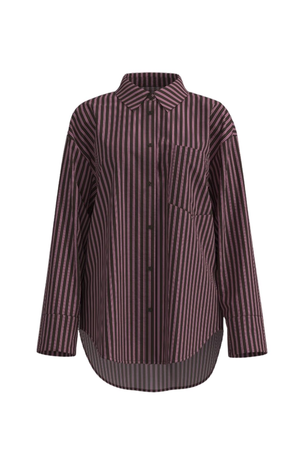 Noisy May - Nmfrida L/S Button Shirt Box - 5089193 Delicioso Begonia Pink