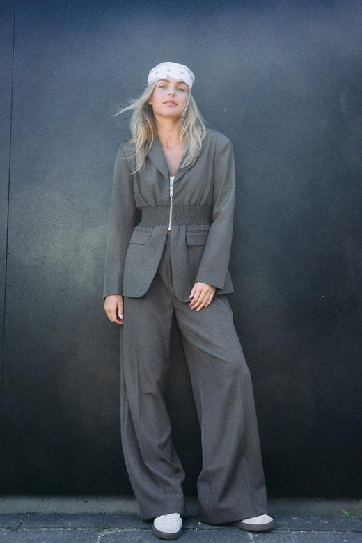 Noisy May - Nmiris L/S Smock Fitted Blazer - 4977570 Morel Melange