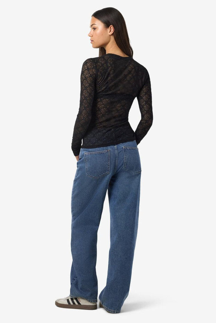 Noisy May - Nmjudith L/S Lace Top - 4793424 Black