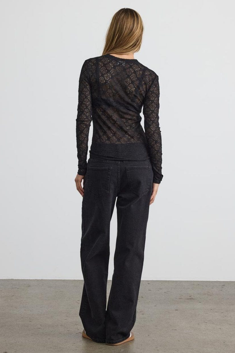 Noisy May - Nmjudith L/S Lace Top - 4793424 Black