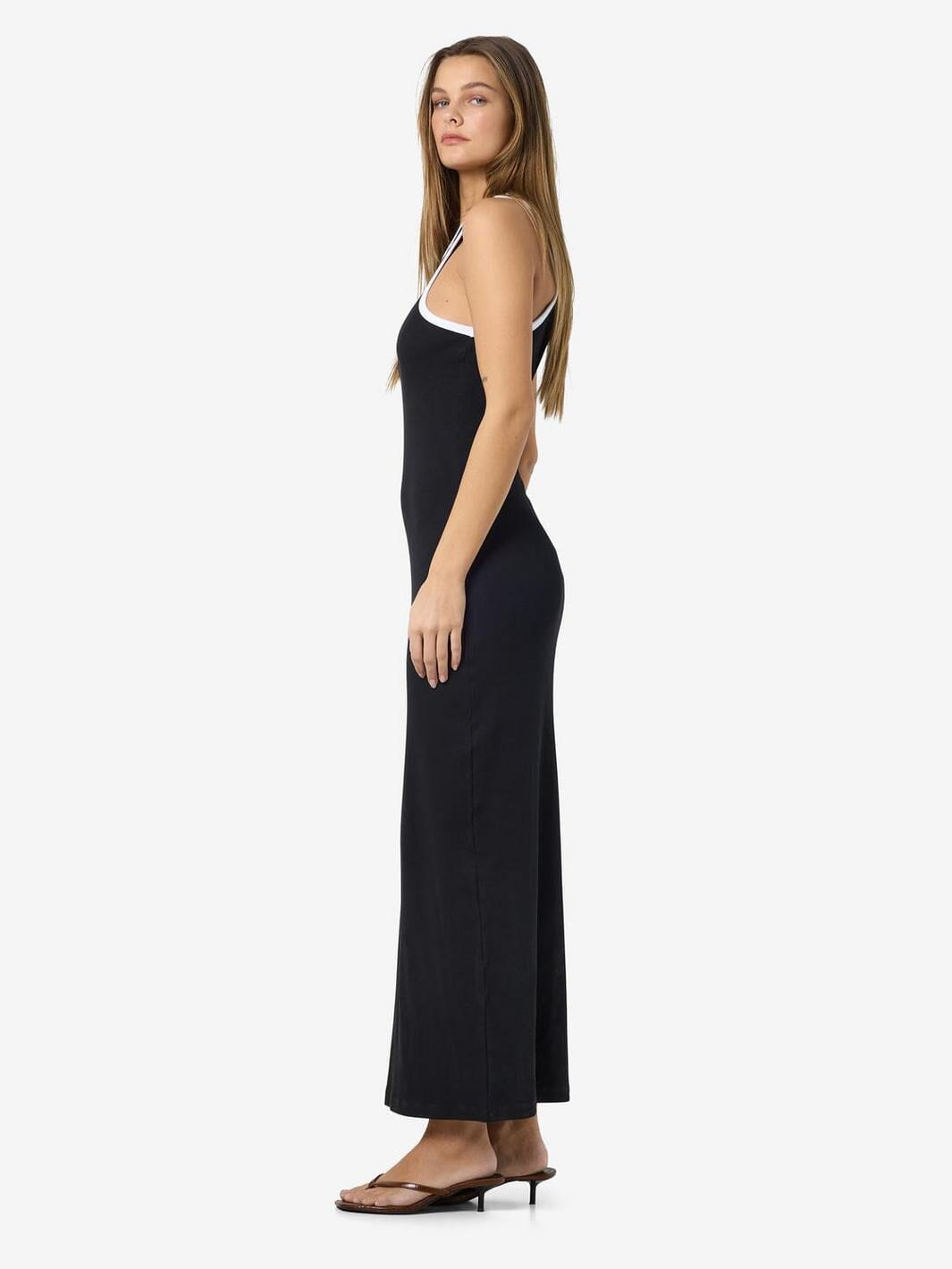 Noisy May - Nmjudy S/L Maxi Dress Fwd - 4766460 Black Bright White Edge