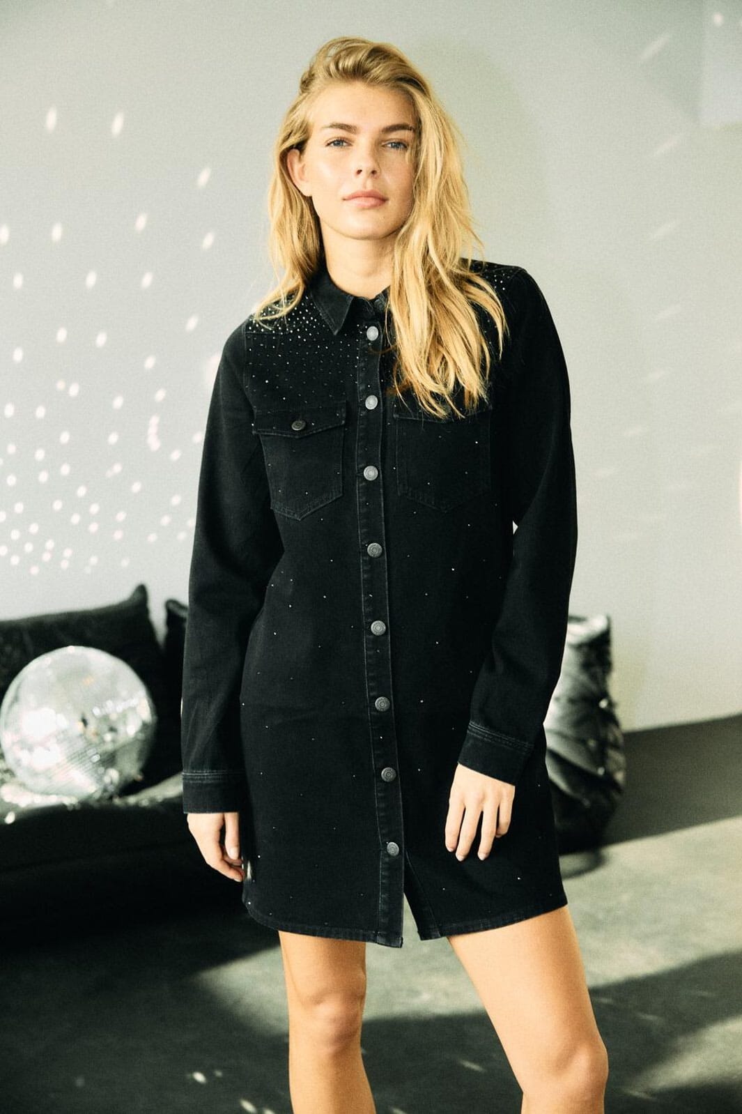 Noisy May - Nmkenjy L/S Bling Dress Jt183Bl - 4877482 Black Denim