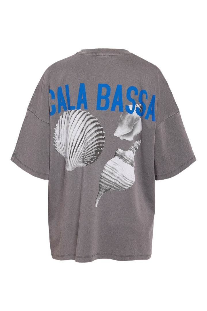 Ennakkotilaus - Noisy May - Nmkim Unisex Washed T-Shirt - 4880987 Charcoal Gray Sea Shells (Acid Wash)
