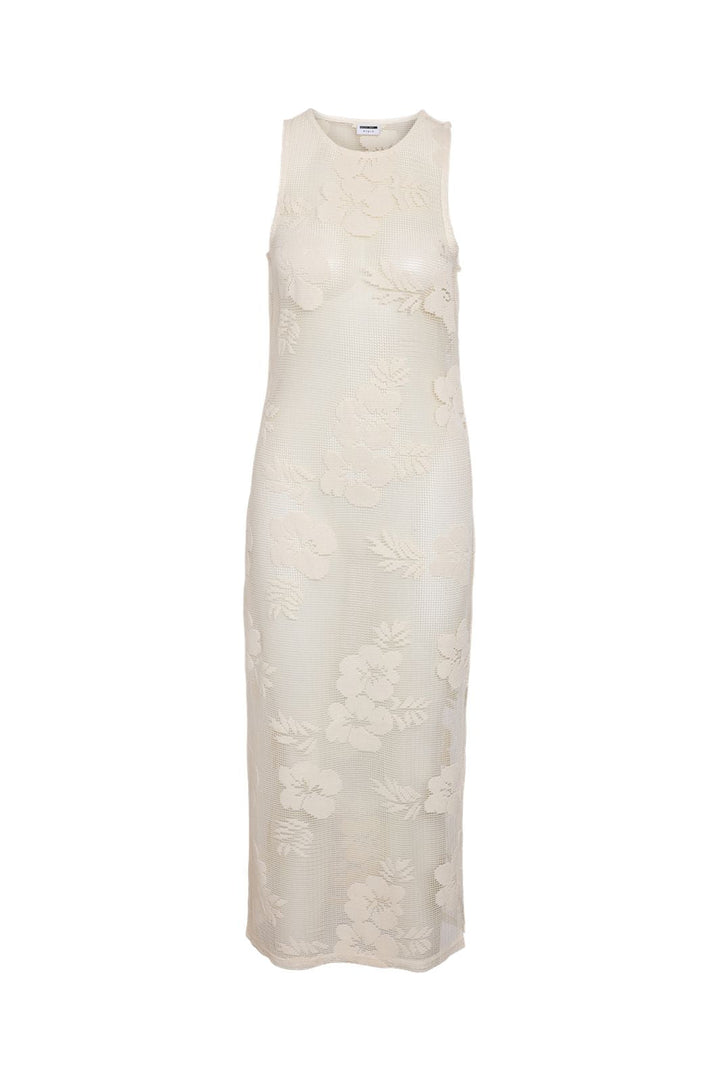 Noisy May - Nmklea S/L Long Flower Lace Slit Dress - 4821924 Birch