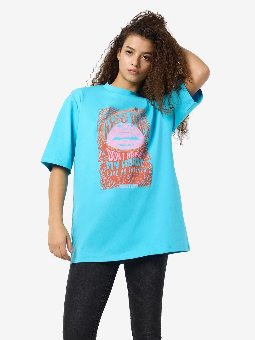 Noisy May - Nmkokoon S/S Printed T-Shirt - 4766554 River Blue Bonbon