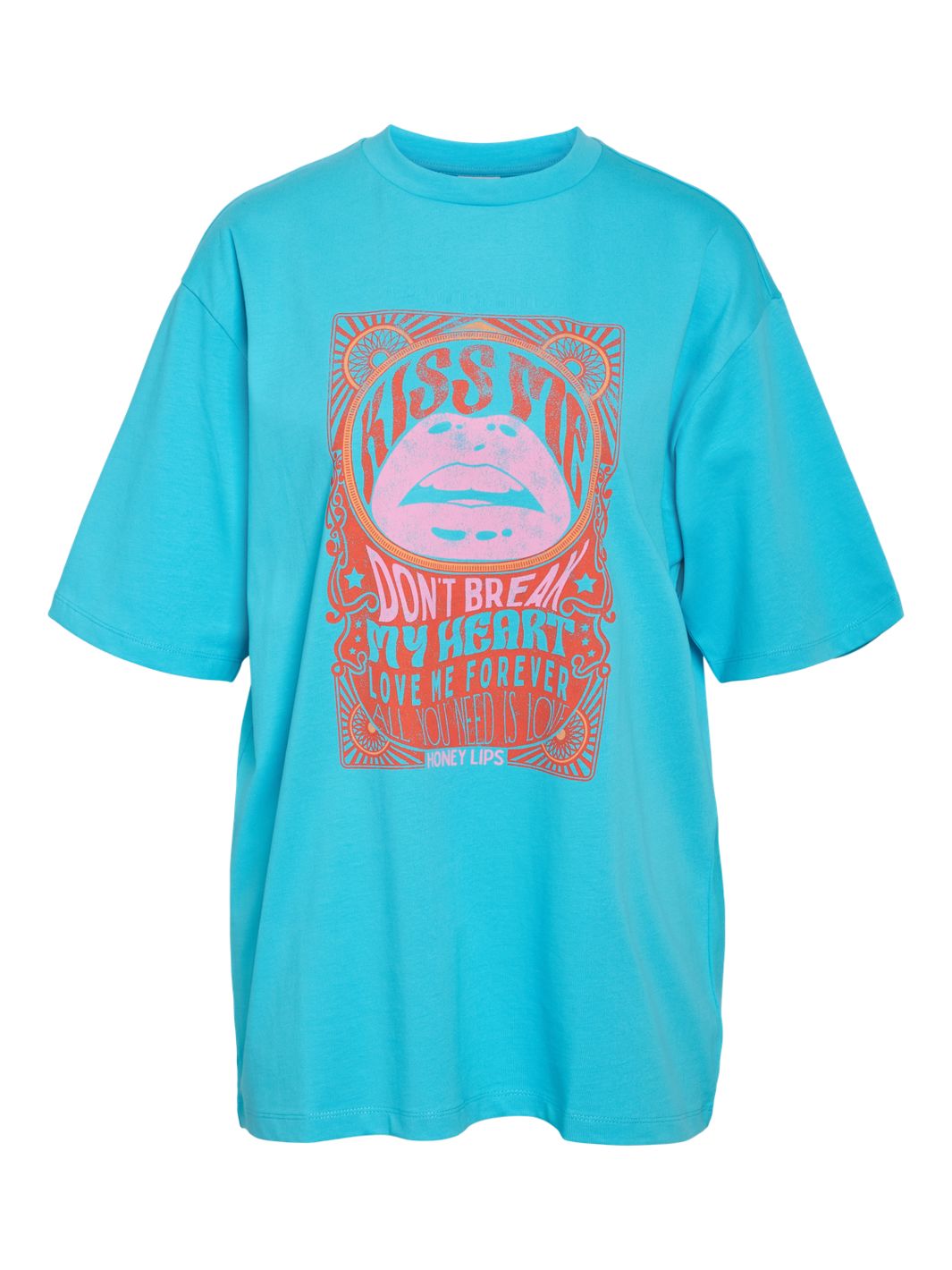Noisy May - Nmkokoon S/S Printed T-Shirt - 4766554 River Blue Bonbon