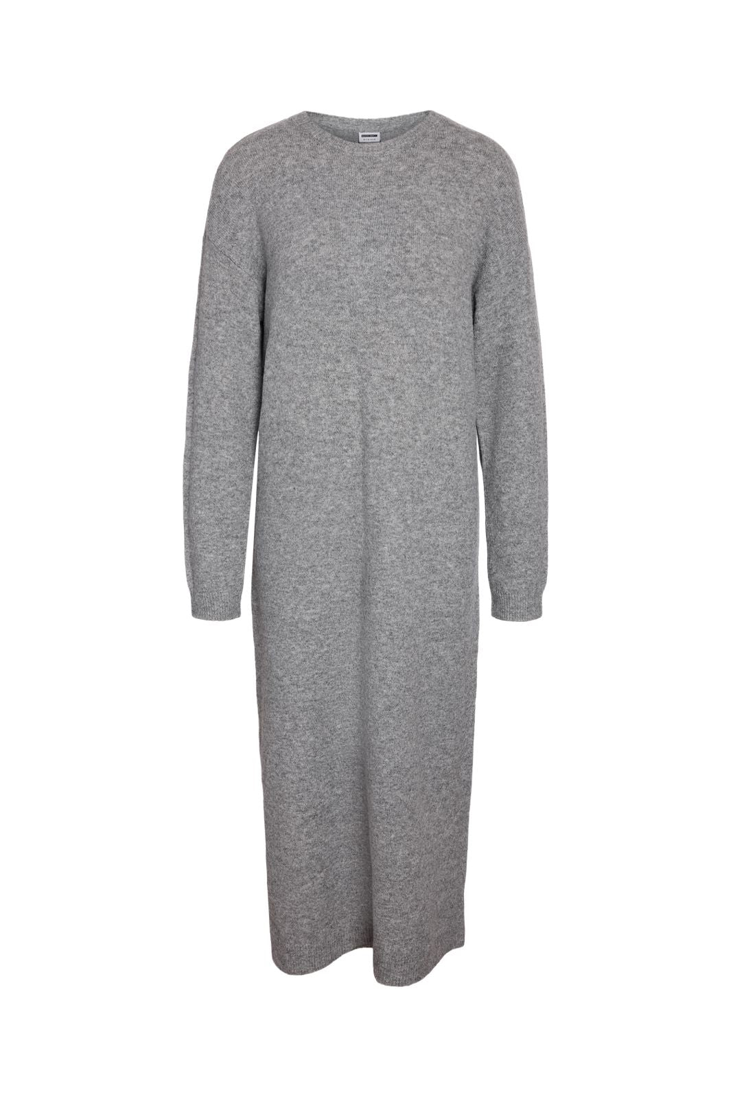 Noisy May - Nmlizette L/S Midi Knit Dress - 5027143 Medium Grey Melange