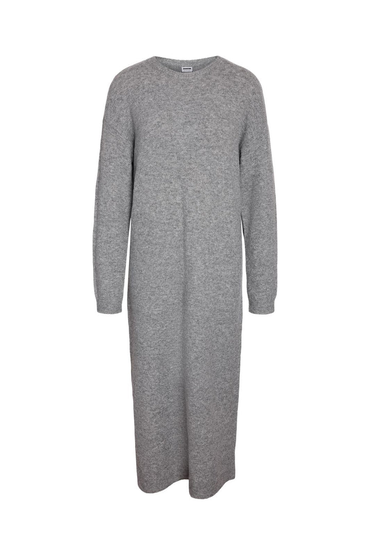 Noisy May - Nmlizette L/S Midi Knit Dress - 5027143 Medium Grey Melange