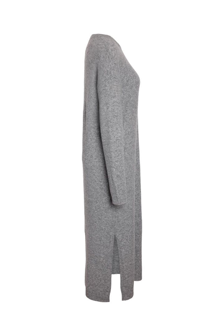 Noisy May - Nmlizette L/S Midi Knit Dress - 5027143 Medium Grey Melange