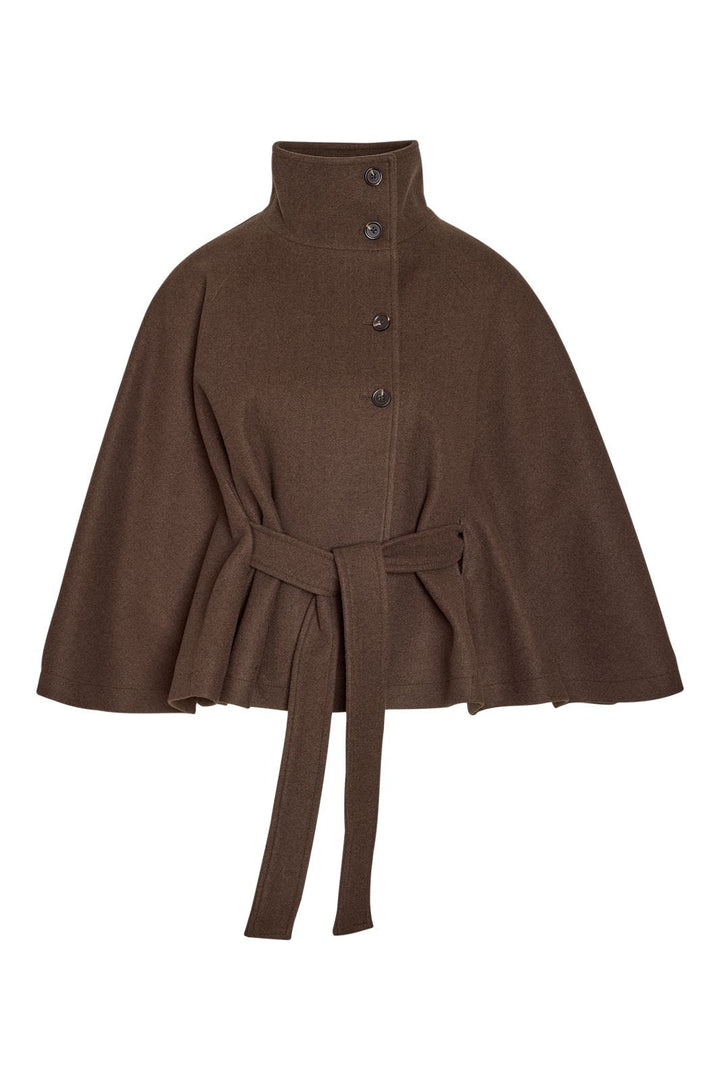 Noisy May - Nmlucy Cape Jacket - 5103003 Chocolate Brown Melange