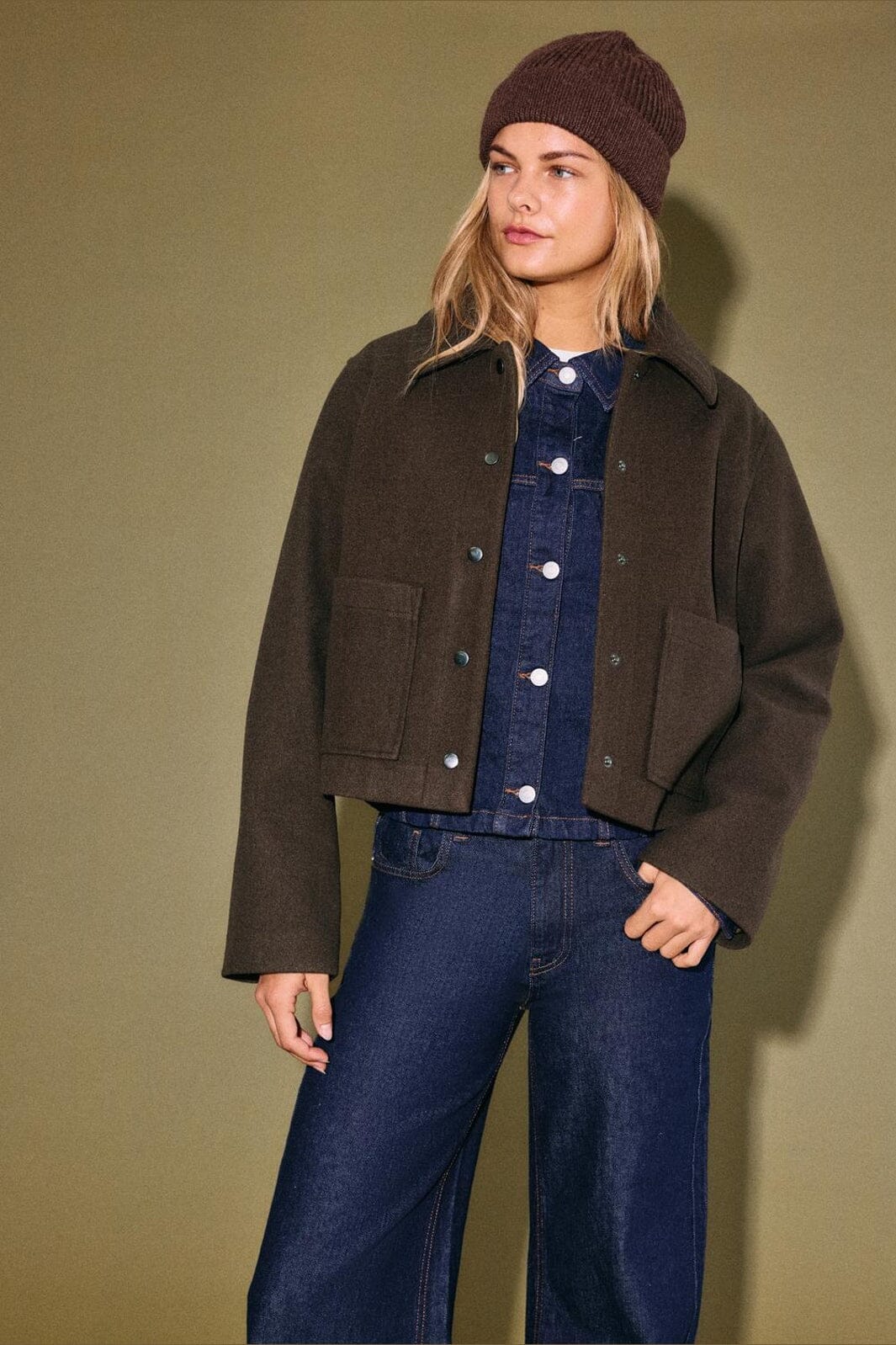 Noisy May - Nmlucy Short Jacket - 5025839 Chocolate Brown Melange