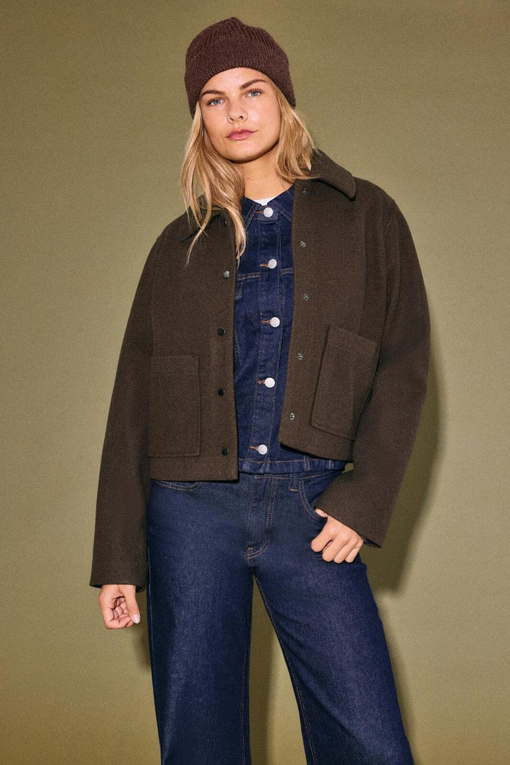 Noisy May - Nmlucy Short Jacket - 5025839 Chocolate Brown Melange