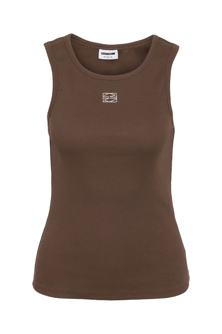 Noisy May - Nmmaya S/L Regular Tank Top - 4975878 Chocolate Brown Birch Emb