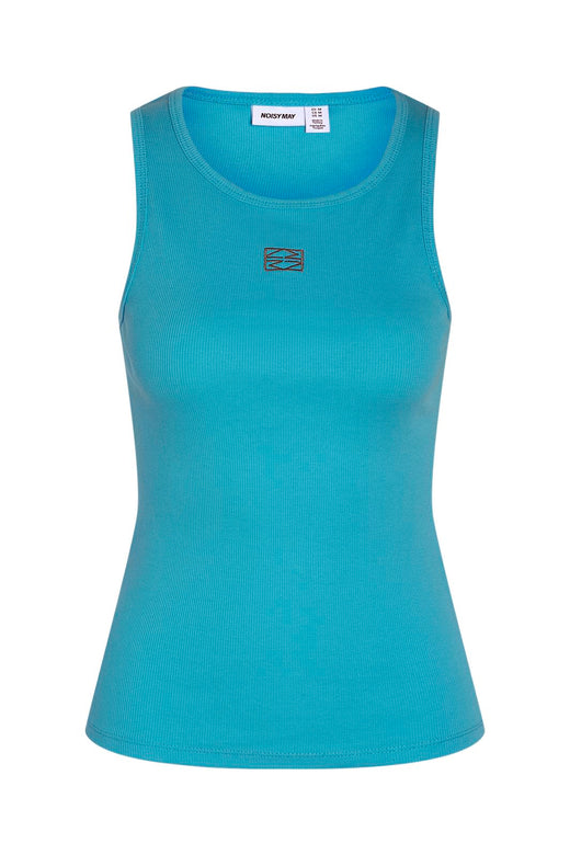 Noisy May - Nmmaya S/L Regular Tank Top - 5293411 Scuba Blue Demitasse Emb