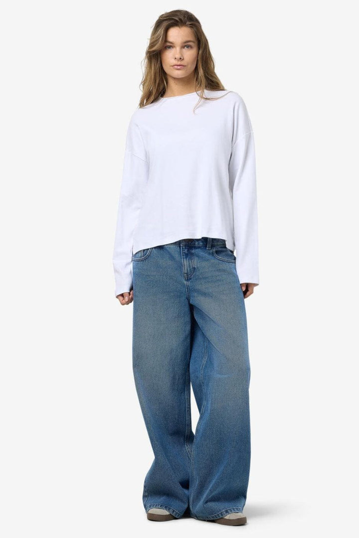 Noisy May - Nmmocca L/S Regular Fit Top Fwd - 4793255 Bright White