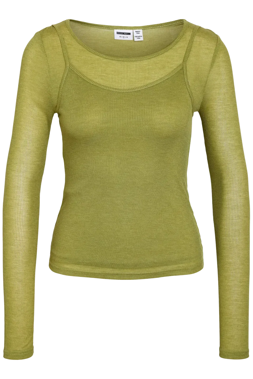 Noisy May - Nmnusa L/S Doublelayer Top - 5144778 Avocado Bluser 