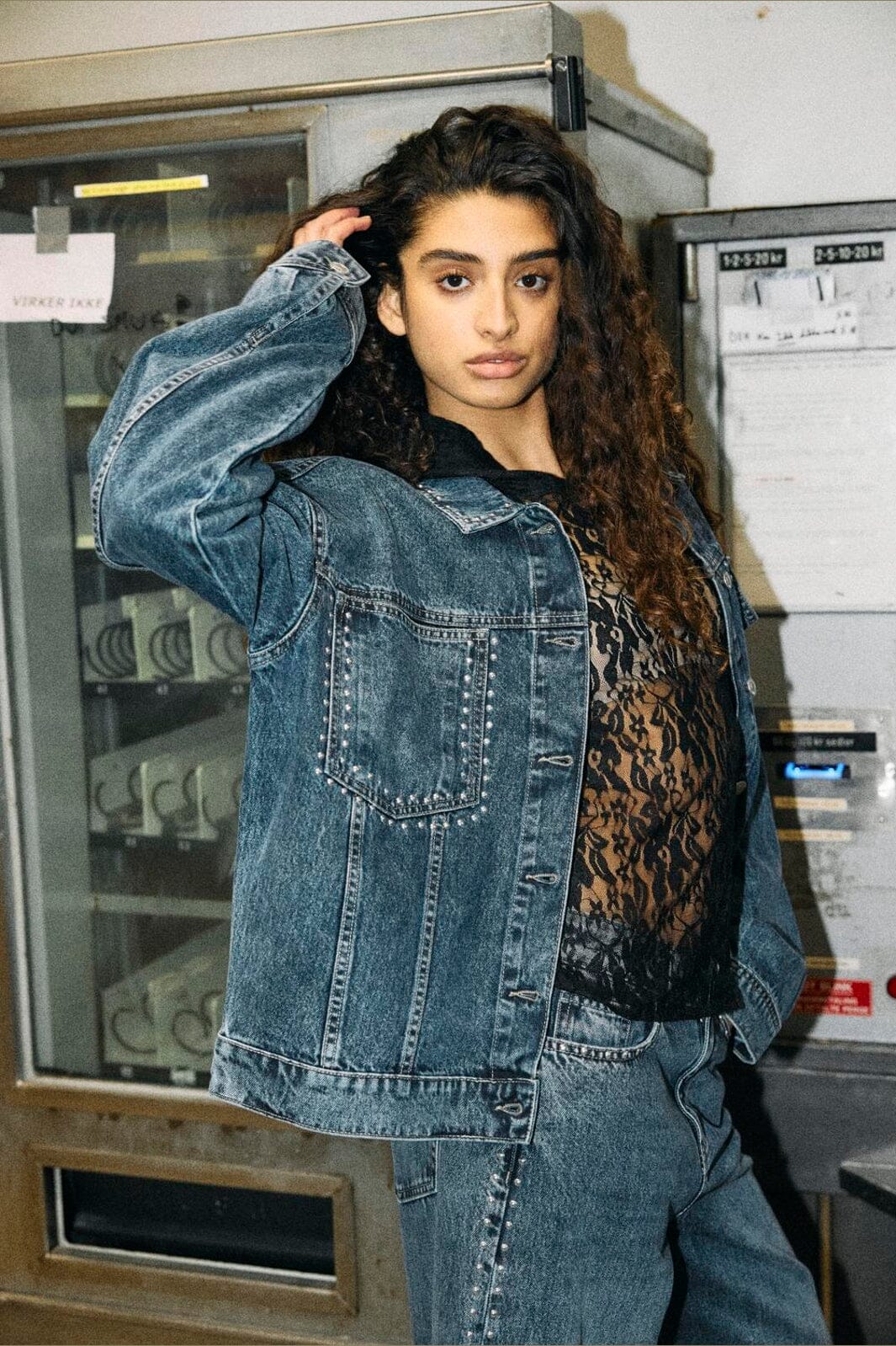 Noisy May - Nmoreon Kettie L/S Stud Jacket Az480Mb - 5126599 Medium Blue Denim Az480Mb