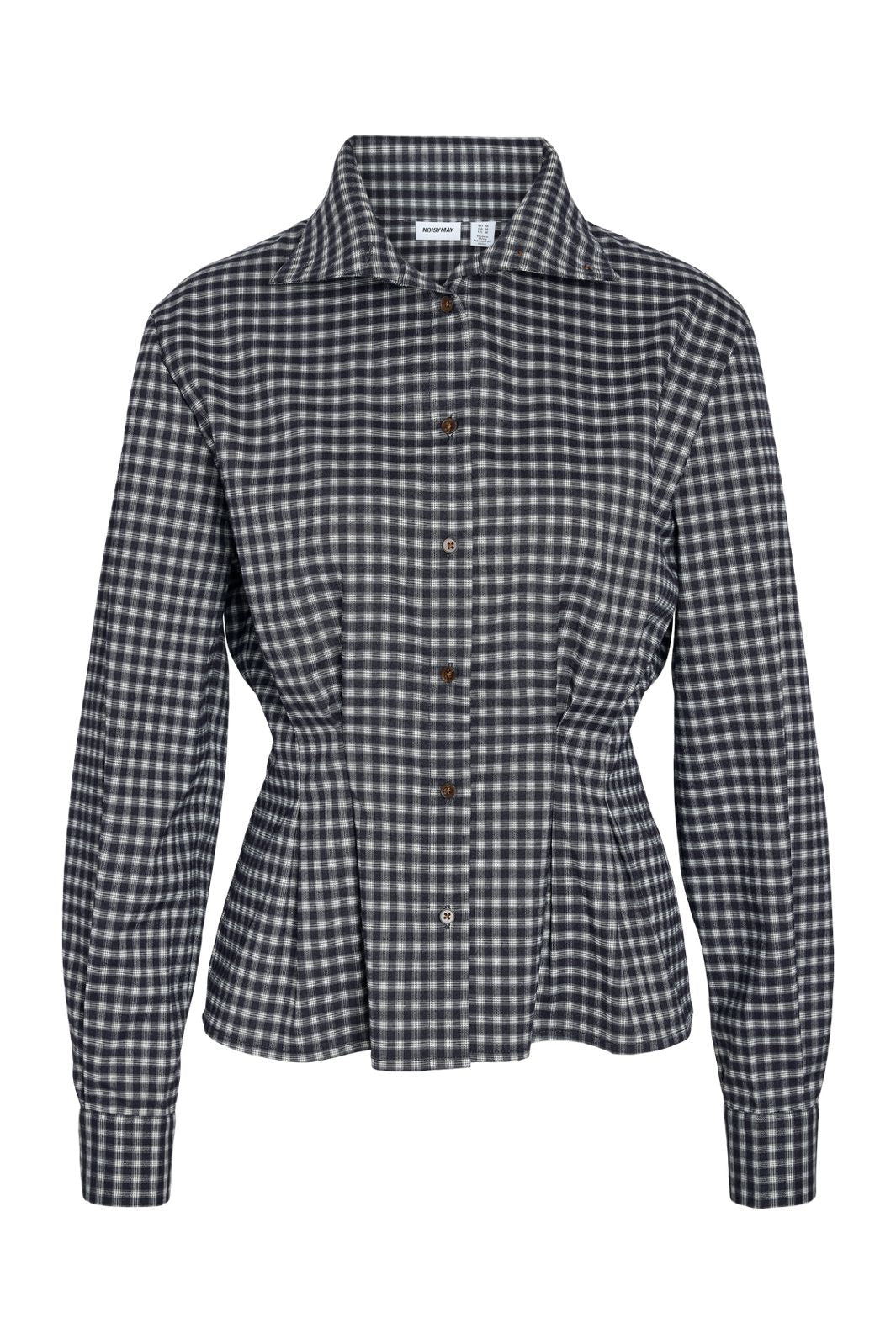 Noisy May - Nmpamila Highneck L/S Detail Shirt - 5224958 Navy Blazer White