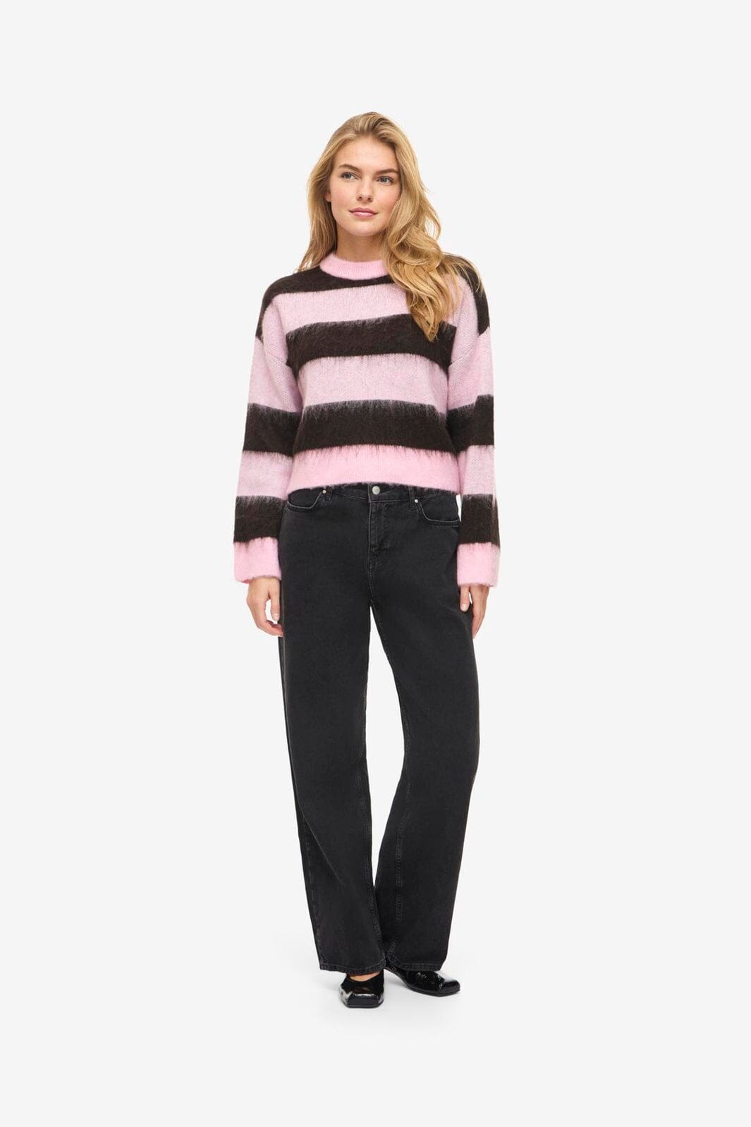 Noisy May - Nmsoff L/S O-Neck Knit - 5149943 Romance Rose Chocolate Brown