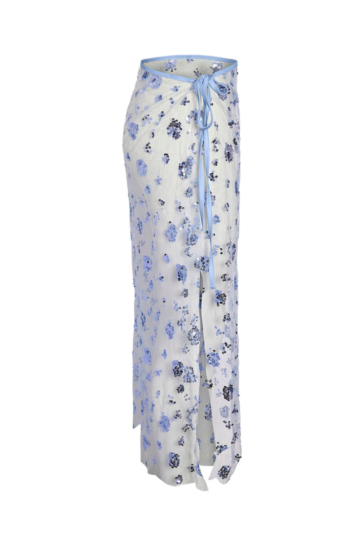 Noisy May - Nmzigga Wrap Sequins Skirt - 5255163 Cerulean Blue Sequins