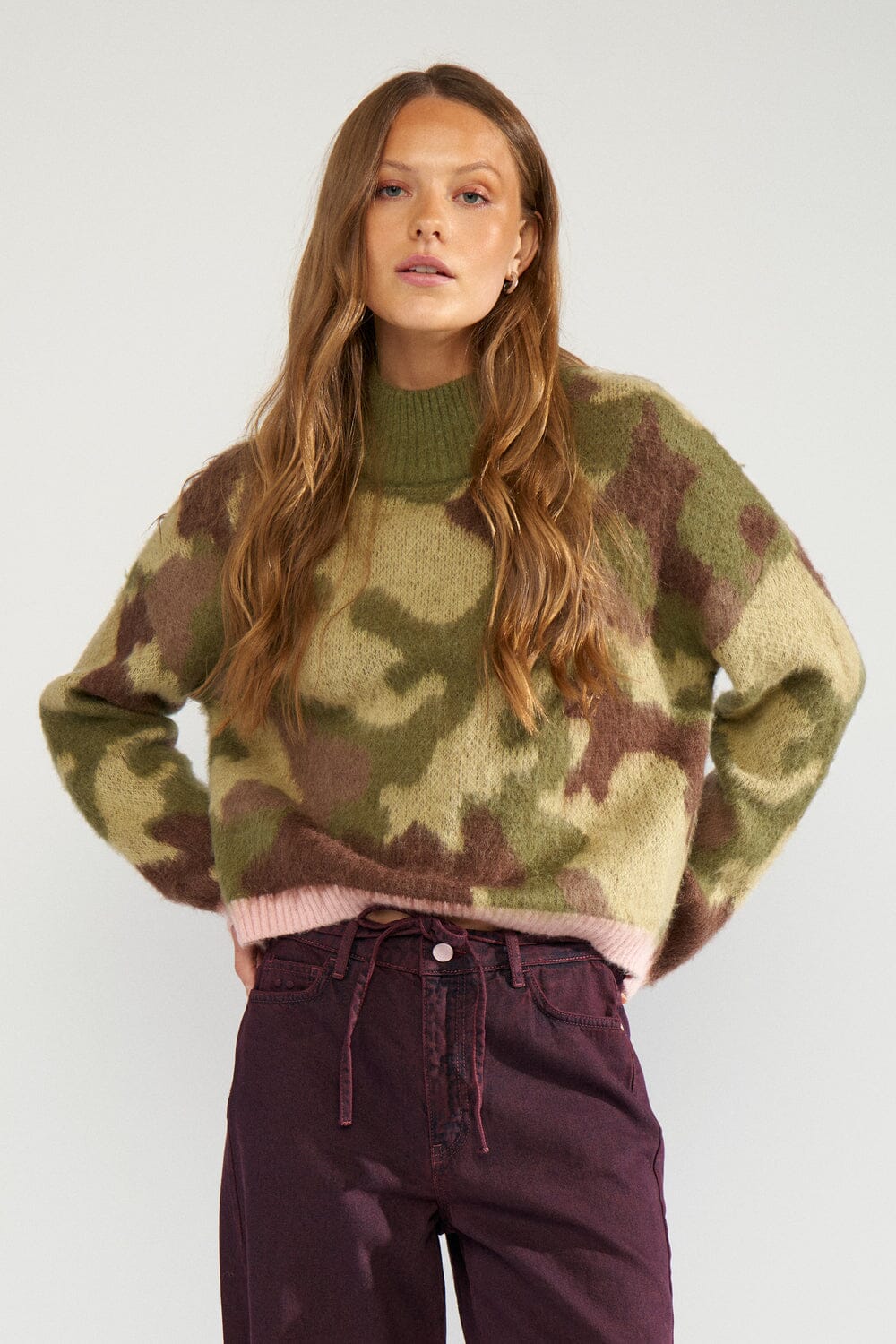 NüMph - Nucamu Pullover 707195 - Calla Green Strikbluser 