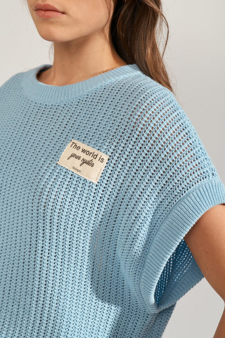 Nümph - Nusanni Pullover 706745 - Placid Blue Strikbluser 