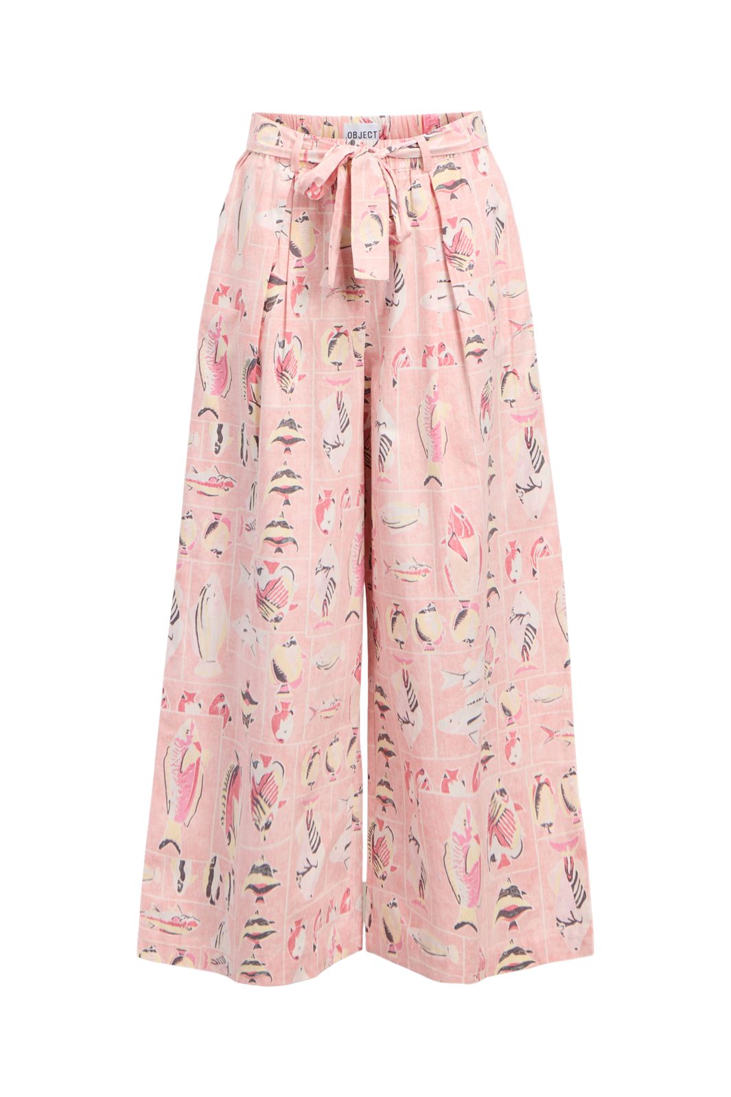 Ennakkotilaus - Object - Objaibizi Lo Pant - 4821344 Pale Rosette Multi Color Fish Print