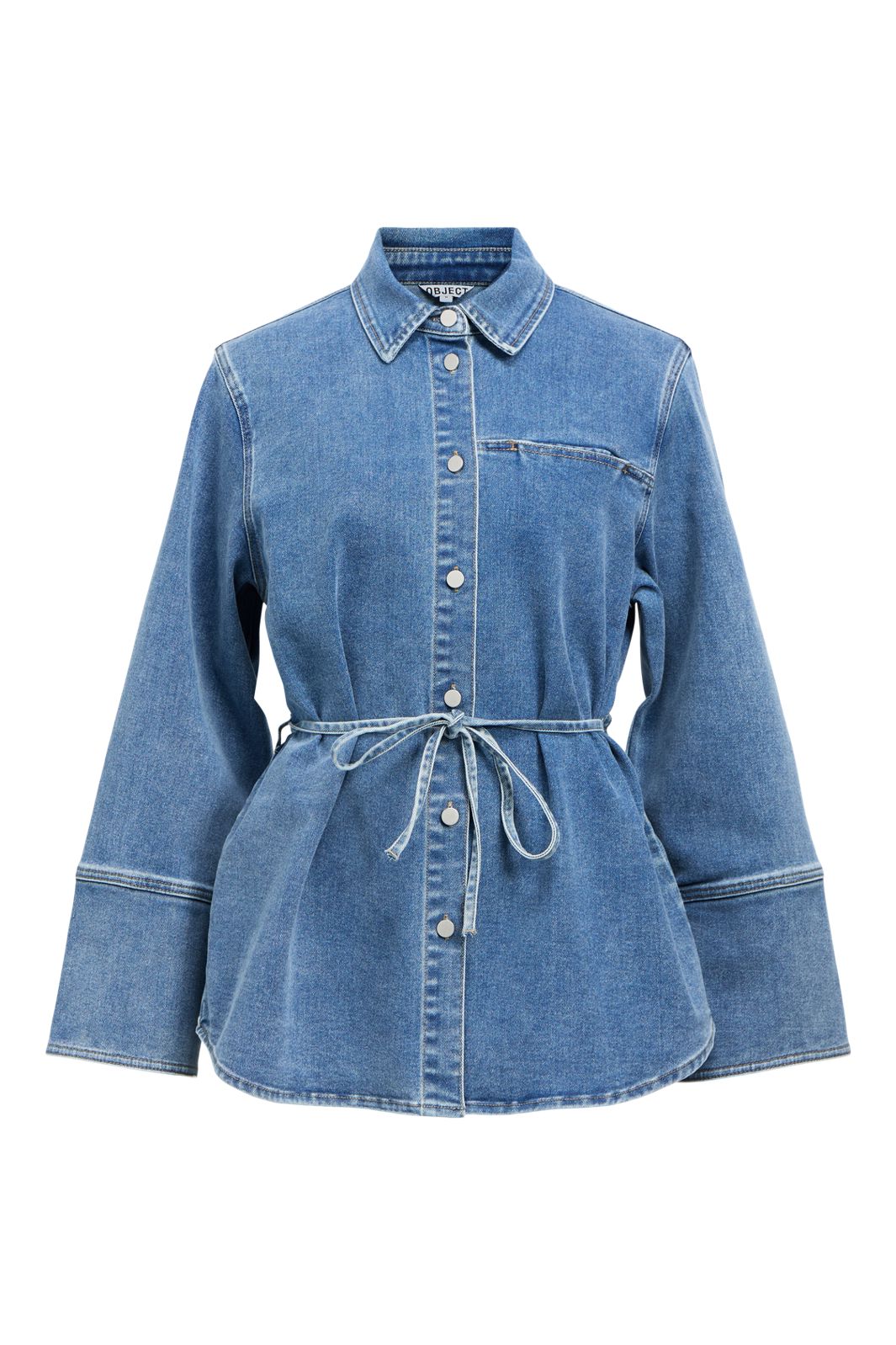 Object - Objcaro L/S Lo Denim Shirt 144 - 4982946 Medium Blue Denim