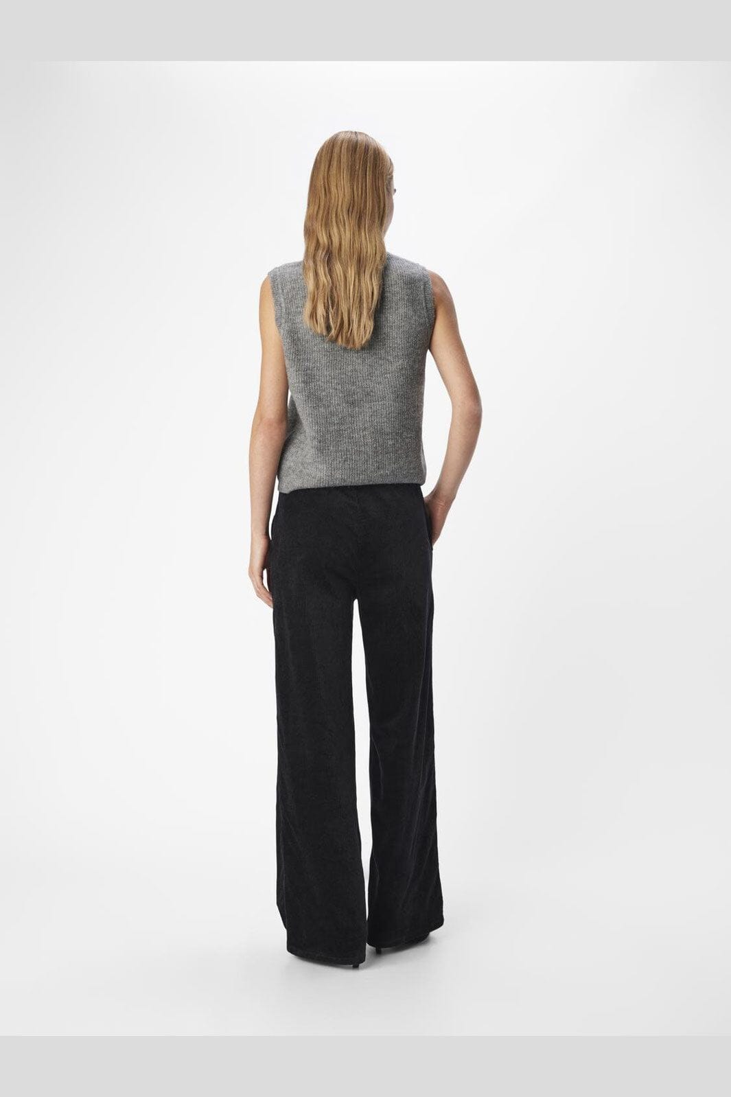 Object - Objdiana Re V-Neck Knit Vest - 4638801 Medium Grey Melange